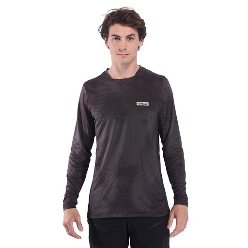 MTB enduro dres EKOI Perf RUSH TIE DYE s dlouhým rukávem černý