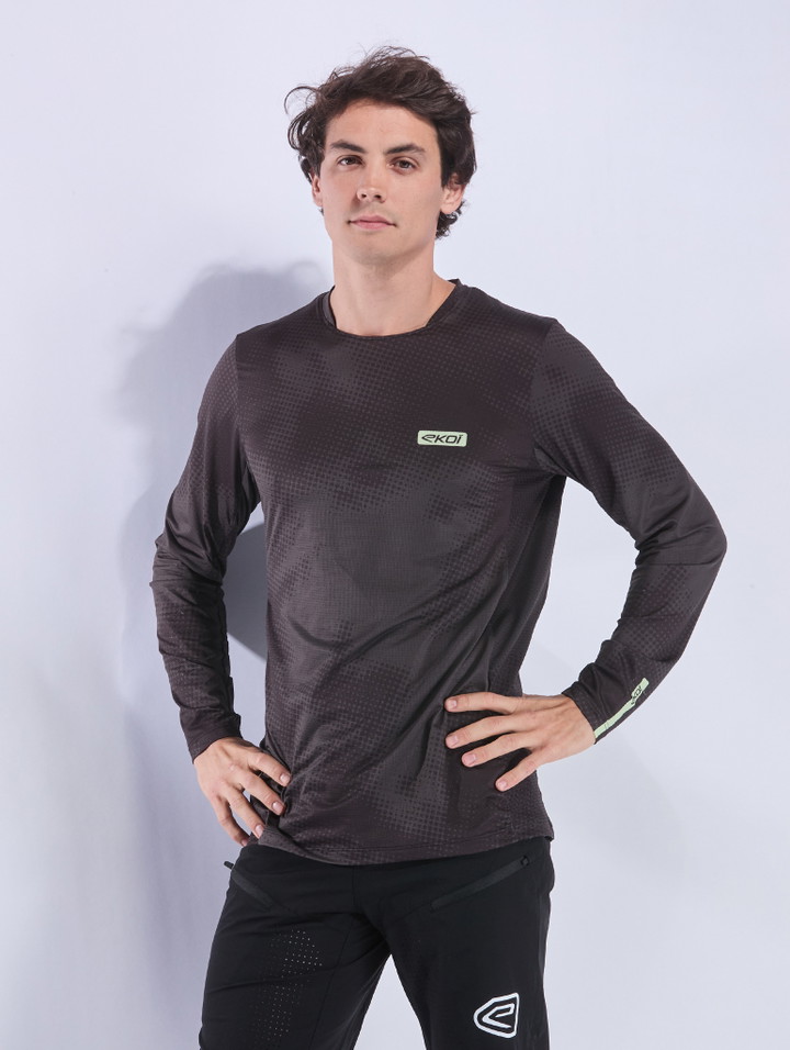 Maillot EKOI PERF RUSH TYE AND DYE TOPO MANCHES LONGUES NOIR