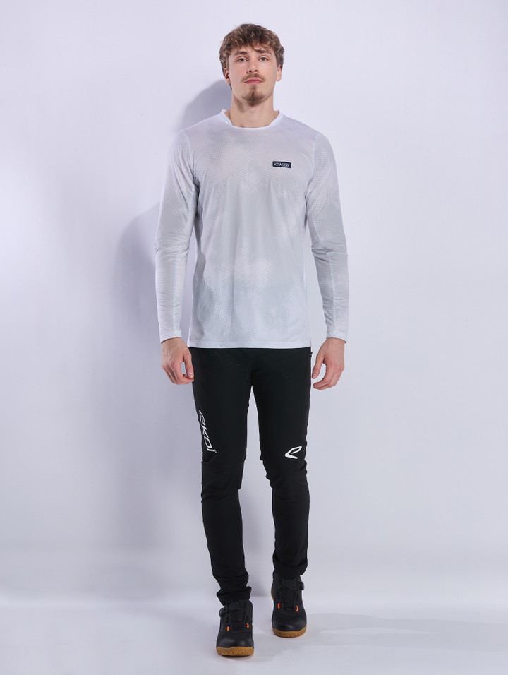 Langarm-Radtrikot EKOI PERF RUSH TYE AND DYE TOPO Weiß