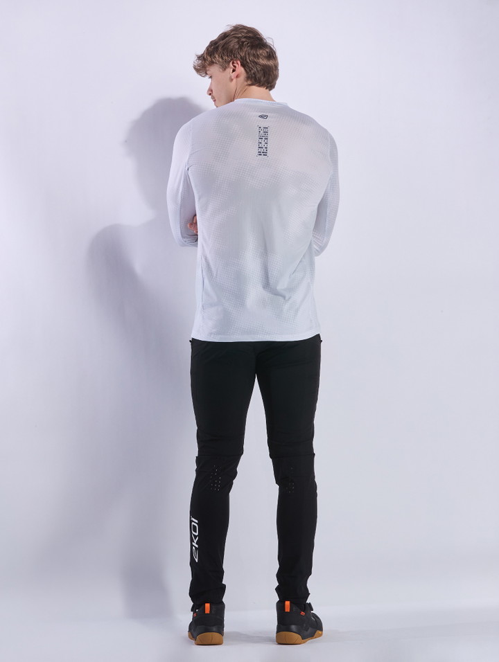 Langarm-Radtrikot EKOI PERF RUSH TYE AND DYE TOPO Weiß