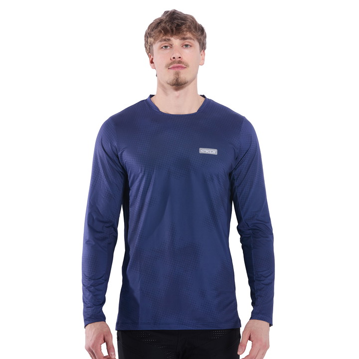 Maillot EKOI PERF RUSH TYE AND DYE TOPO MANCHES LONGUES BLEU