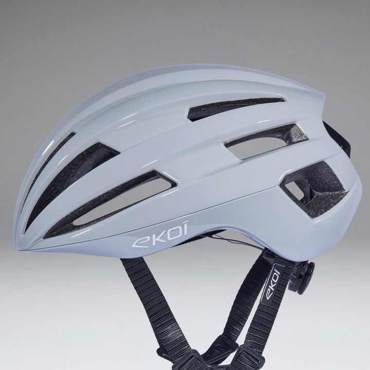 Casco EKOI Perf GARA Grigio Nardo Logo Bianco