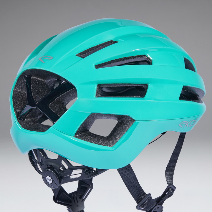 Capacete EKOI Perf GARA Aqua Logo Silver