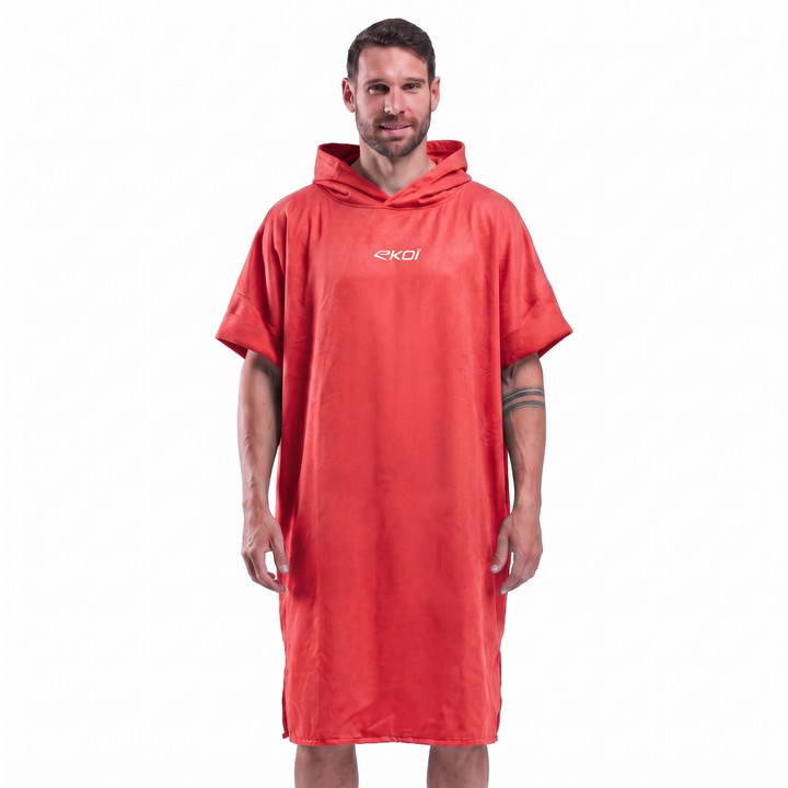 PONCHO DE TRIATHLON EKOI RACING  ROUGE.