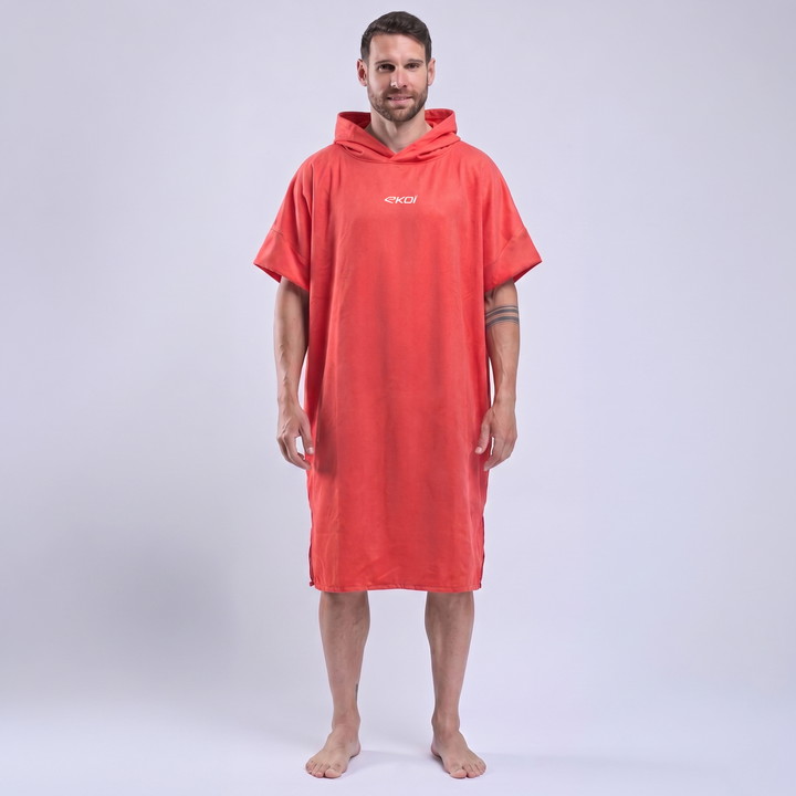 PONCHO DE TRIATHLON EKOI RACING  ROUGE.