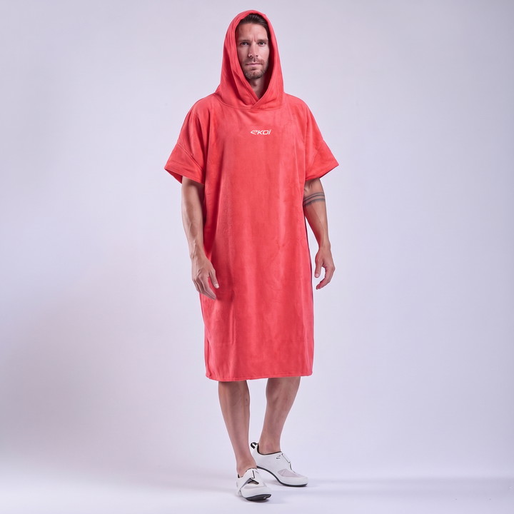 PONCHO DE TRIATHLON EKOI RACING  ROUGE.