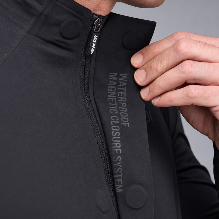 Veste de pluie EKOI Racing PRO WATERPROOF MAGNETIC Noir