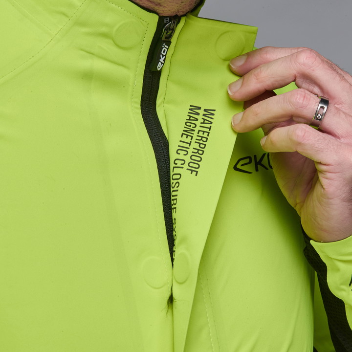 Veste de pluie EKOI Racing PRO WATERPROOF MAGNETIC Jaune fluo