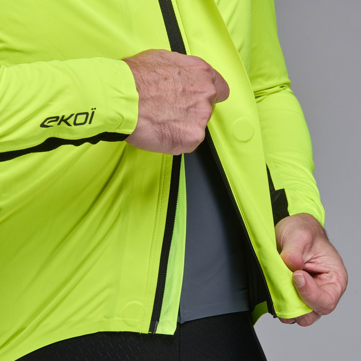 Veste de pluie EKOI Racing PRO WATERPROOF MAGNETIC Jaune fluo