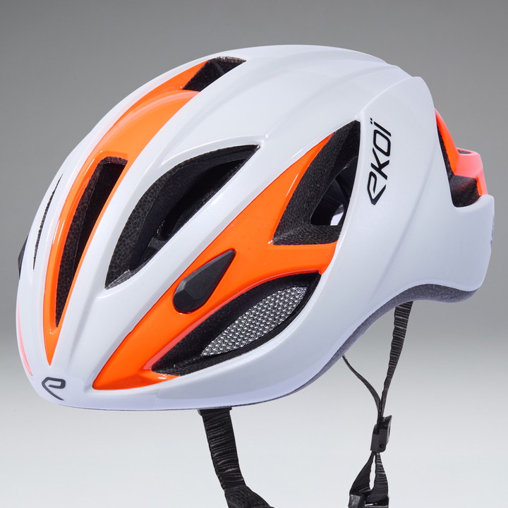 Casque EKOI AR13 Evo Blanc Orange Visible 
