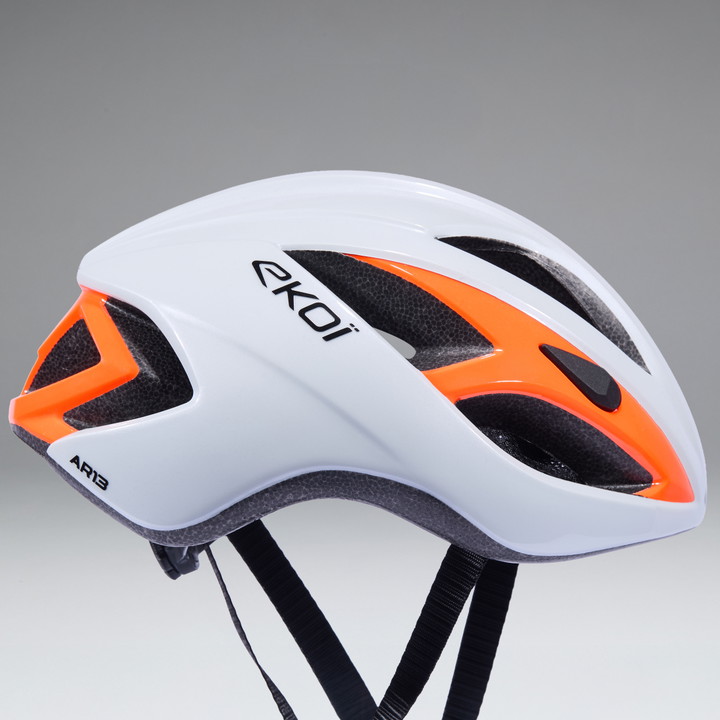 Casque EKOI AR13 Evo Blanc Orange Visible 