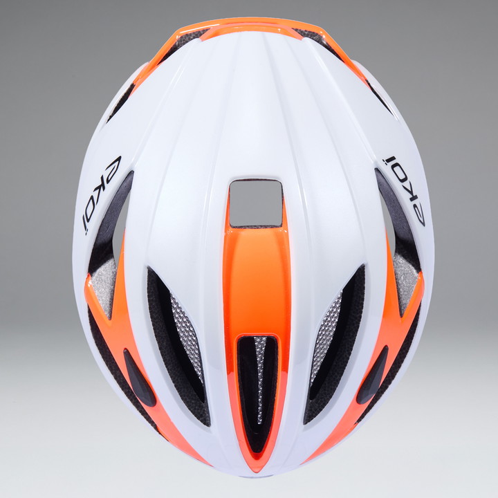 Casque EKOI AR13 Evo Blanc Orange Visible 