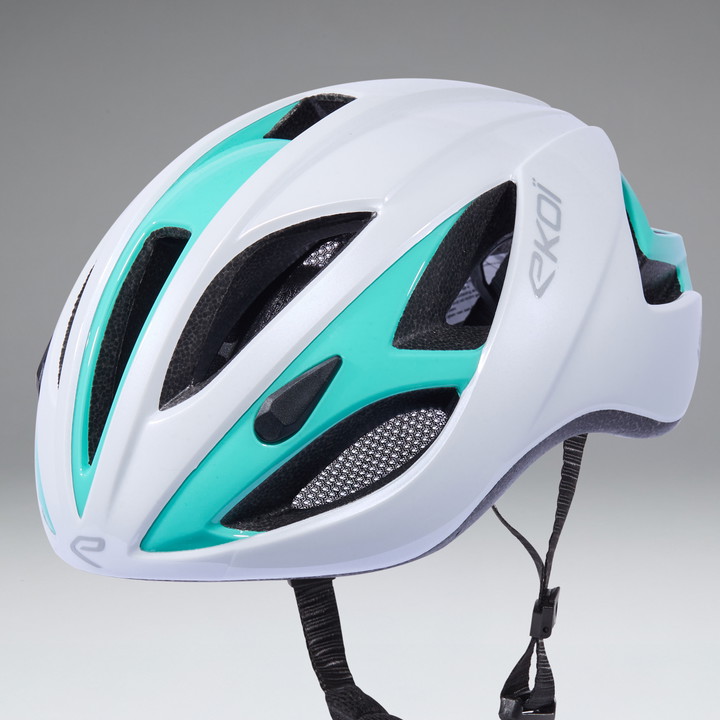 Casque EKOI AR13 Evo Blanc Aqua Visible