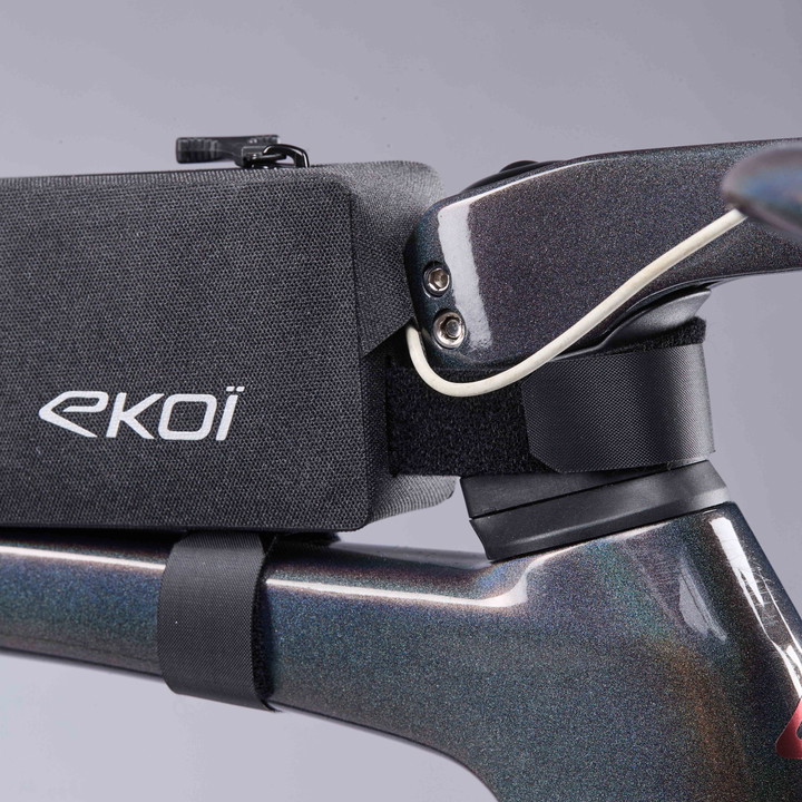 Sacoche TOP TUBE cadre EKOI Racing GRAVEL BIKEPACKING EXPLORER Noir 2L REFLECTIVE