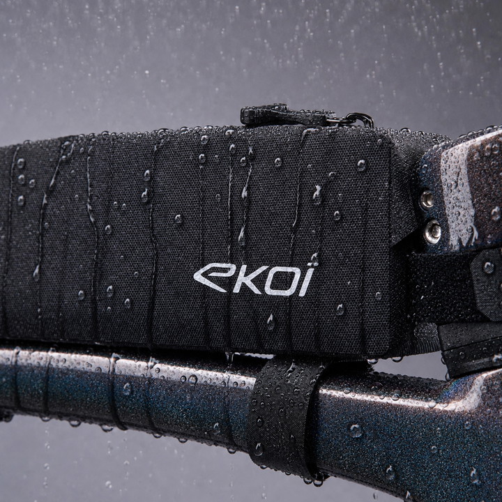 Sacoche TOP TUBE cadre EKOI Racing GRAVEL BIKEPACKING EXPLORER Noir 2L REFLECTIVE