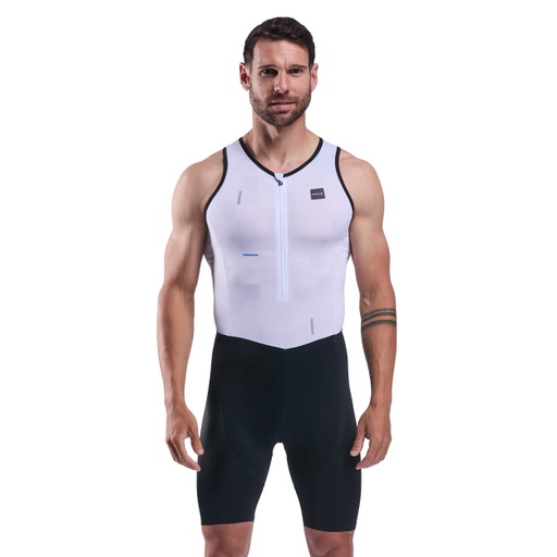 Combinaison triathlon EKOI Perf COBBLE sans manches Blanc