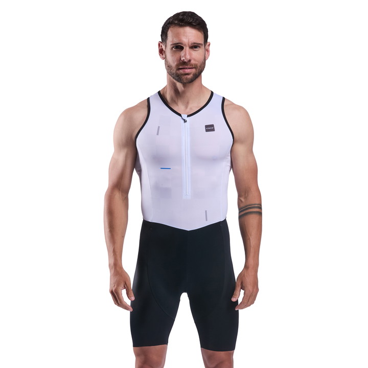 Combinaison triathlon EKOI Perf COBBLE sans manches Blanc