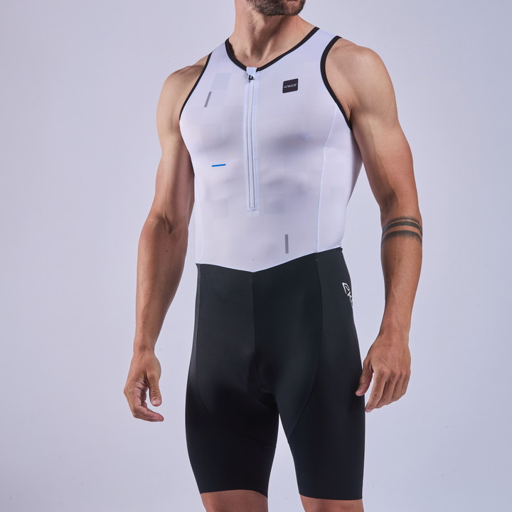 Combinaison triathlon EKOI Perf COBBLE sans manches Blanc