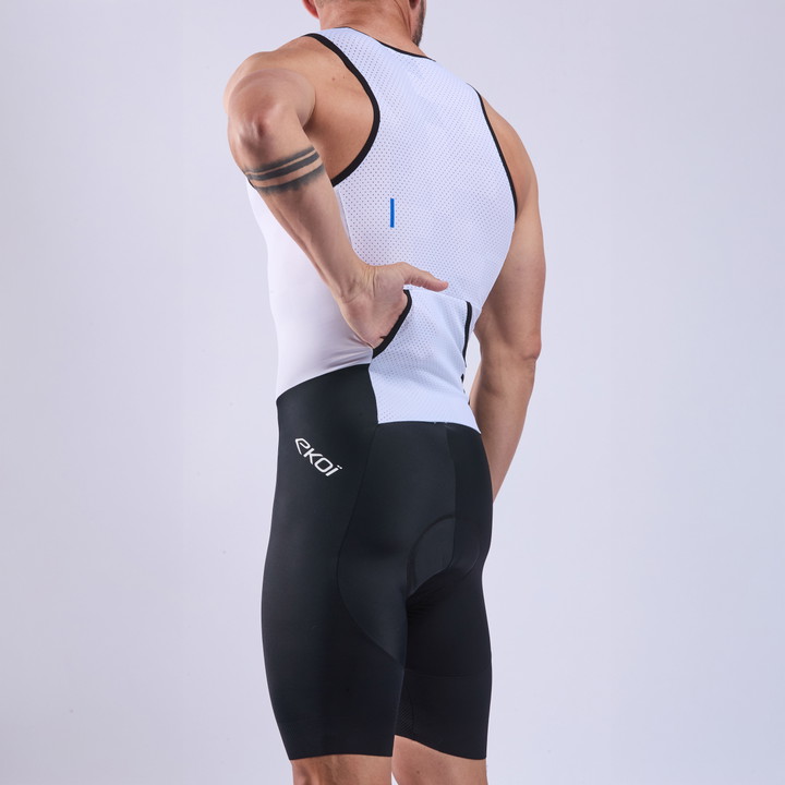 Combinaison triathlon EKOI Perf COBBLE sans manches Blanc