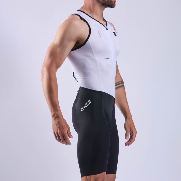Combinaison triathlon EKOI Perf COBBLE sans manches Blanc