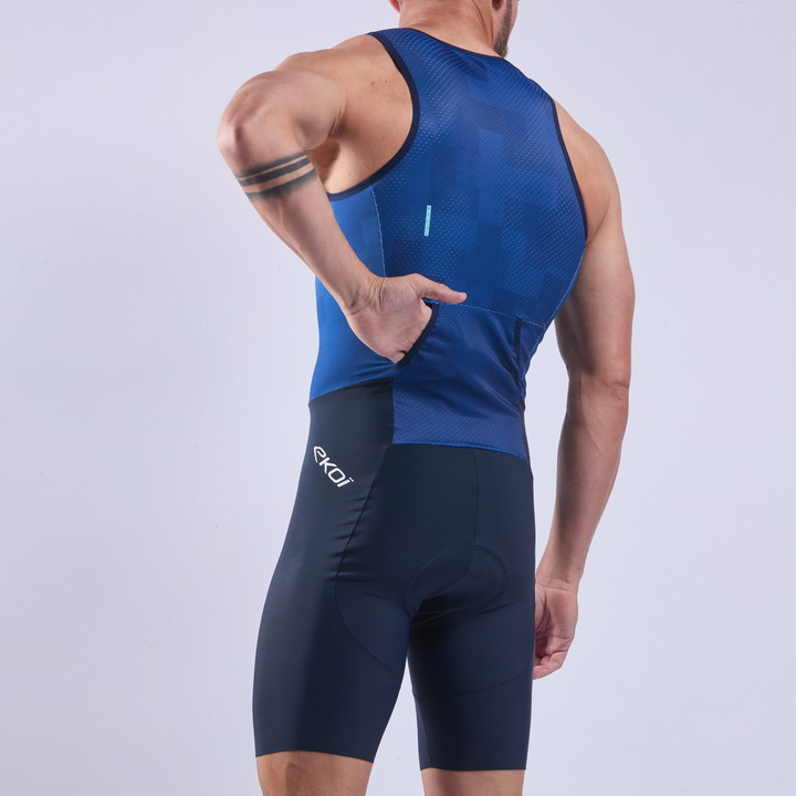 Combinaison triathlon EKOI Perf COBBLE sans manches Marine