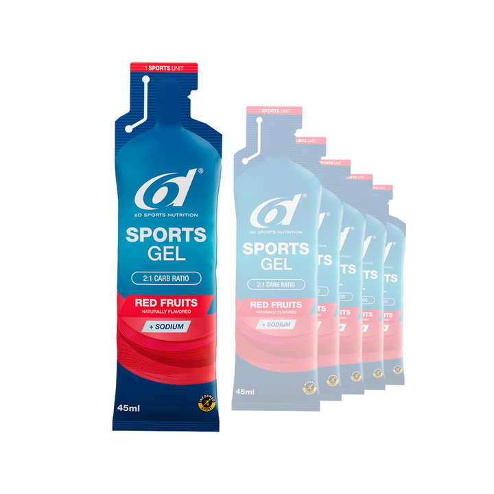 Gels énergétiques 6D SPORTS 6 x 45 ml Fruits Rouges