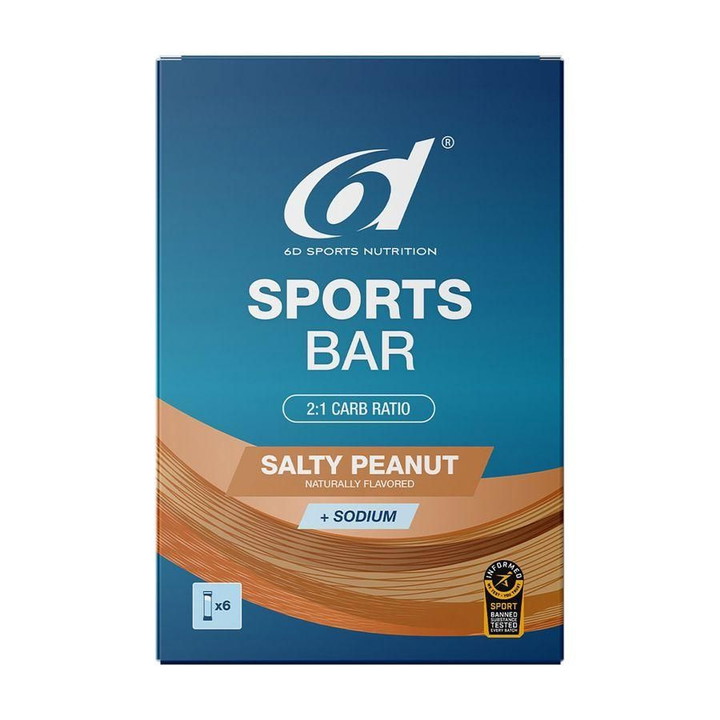 Barre énergétique 6D SPORTS Bar 6 x 46 grs Cacahuete Salée