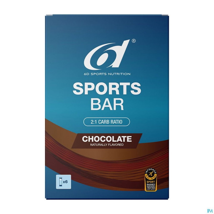 Barre énergétique 6D SPORTS Bar 6 x 46 grs Chocolat
