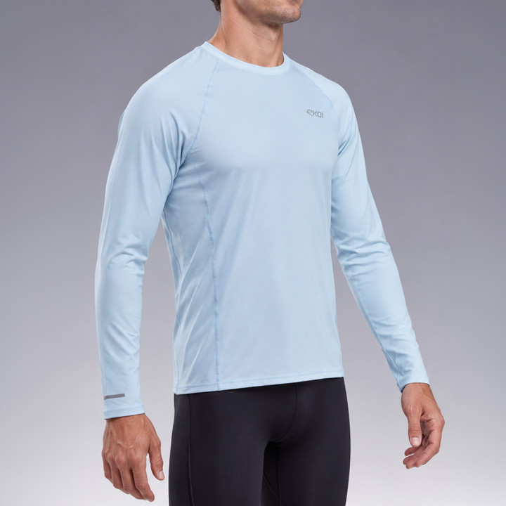 T-SHIRT EKOI RUN PERF MOVE BLEU CIEL