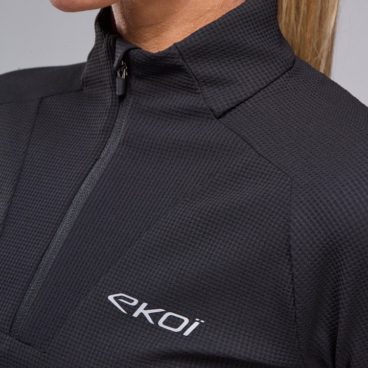 SWEAT FEMME ML COL MONTANT 1/2 ZIP EKOI RUN PERF HIGH