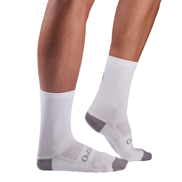 CHAUSSETTES Femme RACING EKOI X MARION ROUSSE 16cm BLANC/GRIS