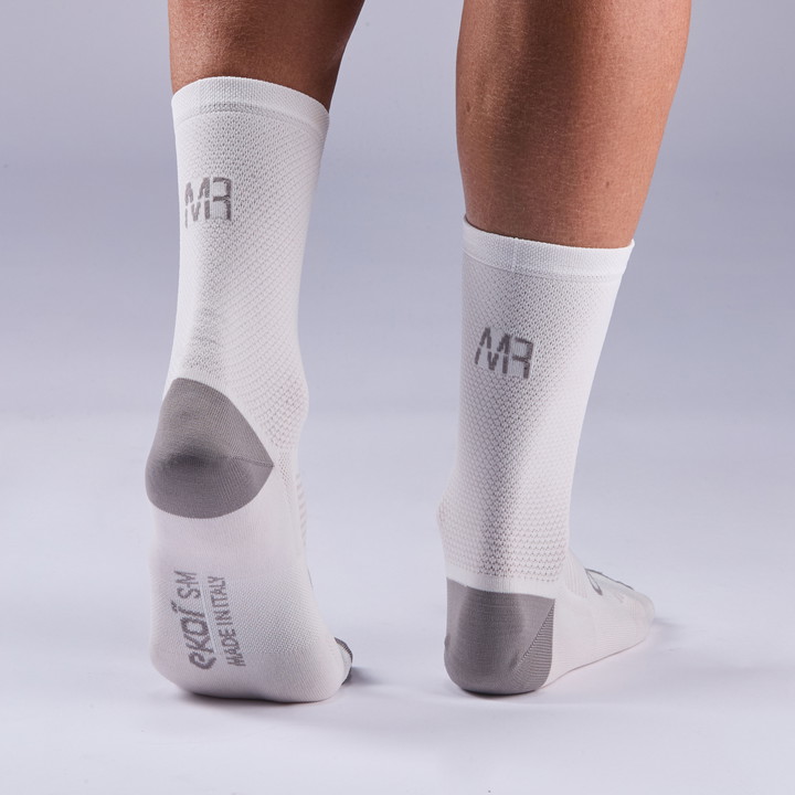 CHAUSSETTES Femme RACING EKOI X MARION ROUSSE 16cm BLANC/GRIS