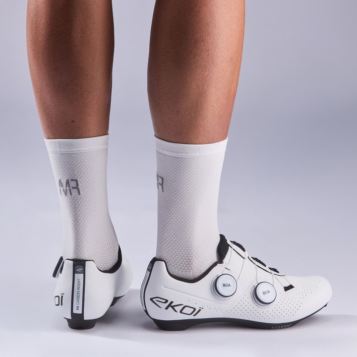 CHAUSSETTES Femme RACING EKOI X MARION ROUSSE 16cm BLANC/GRIS