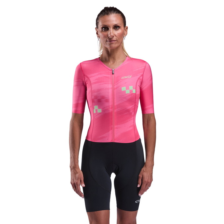 Heldräkt Triathlon kvinnor EKOI Perf NEON Fushia