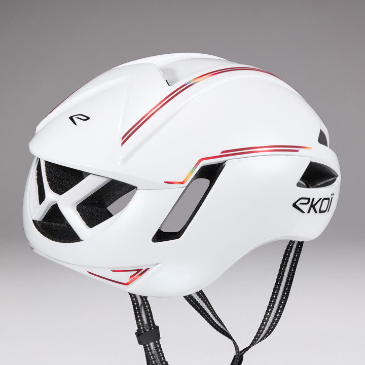 Kask EKOI Perf AERO14 ltd LINE Biały Czerwono-Czarny