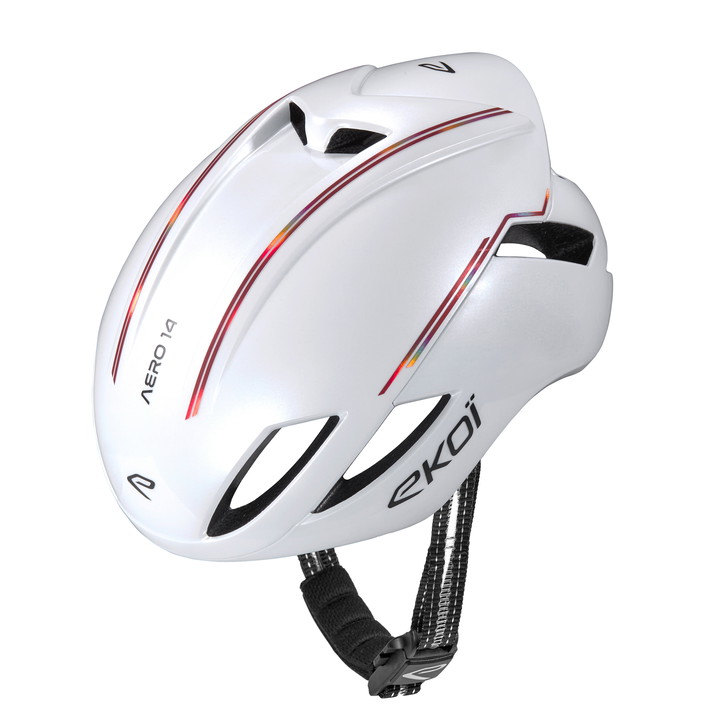 Kask EKOI Perf AERO14 ltd LINE Biały Czerwono-Czarny