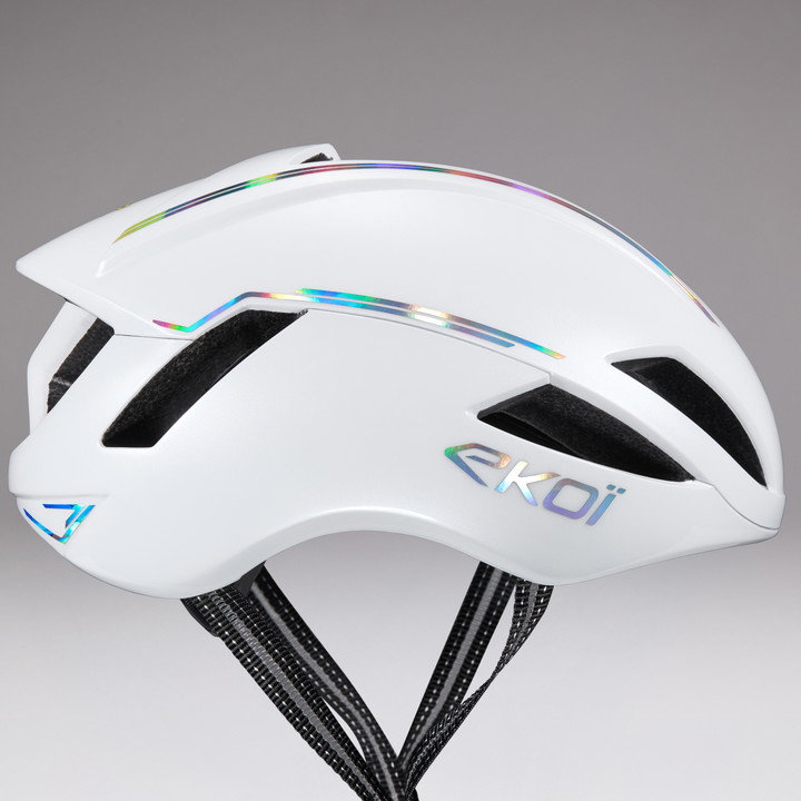 Casque EKOI Perf AR14 ltd LINE Blanc Full Holo Silver