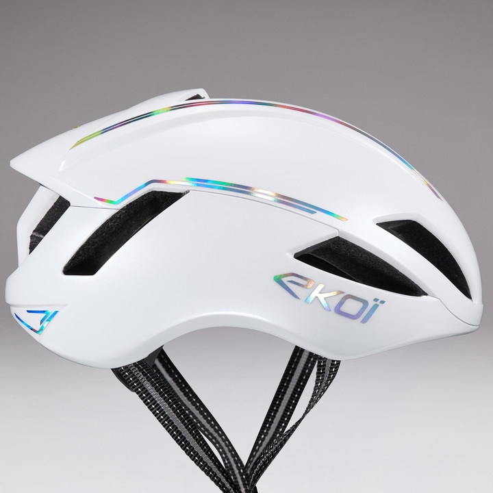 Kask EKOI Perf AERO14 ltd LINE Biały Cały Holo Srebrny