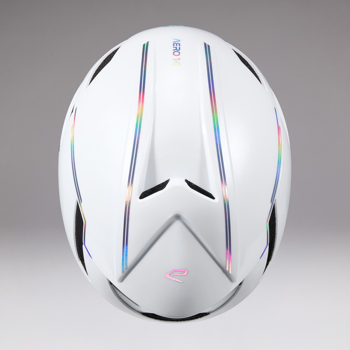 Casque EKOI Perf AERO14 ltd LINE Blanc Full Holo Silver