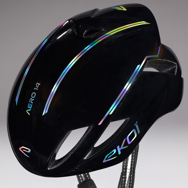 Kask EKOI Perf AERO14 ltd LINE Czarny Cały Holo Srebrny