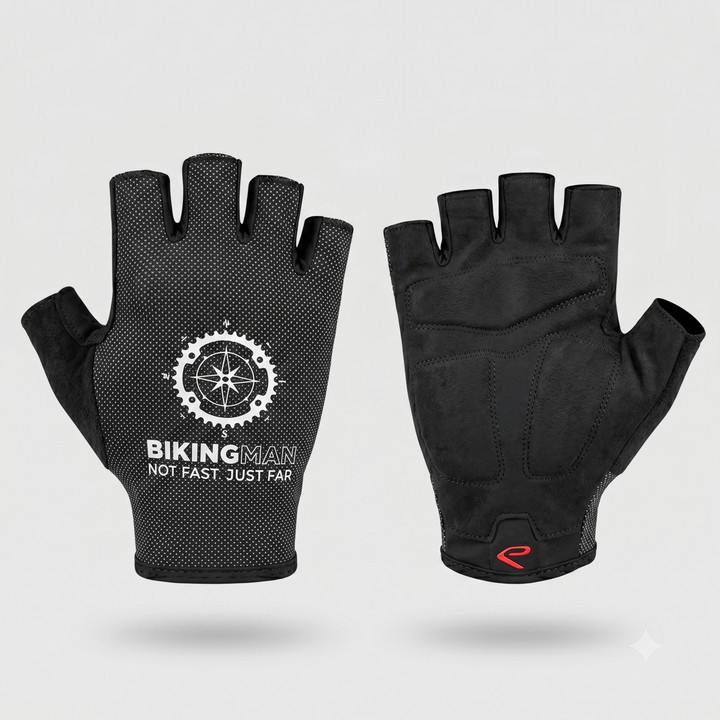 Gants court EKOI Racing BikingMan Reflective Noir