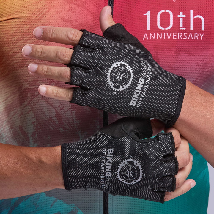 Gants court EKOI Racing BikingMan Reflective Noir