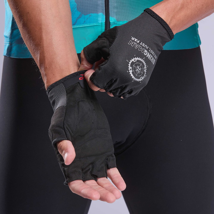 Gants court EKOI Racing BikingMan Reflective Noir