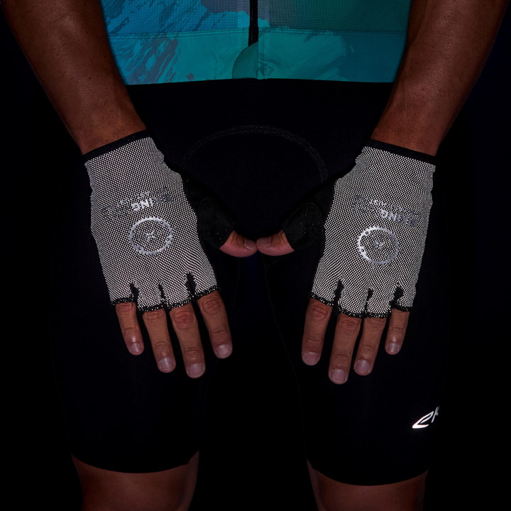 Gants court EKOI Racing BikingMan Reflective Noir