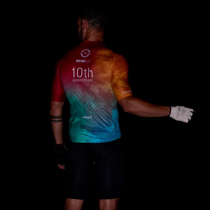 Gants court EKOI Racing BikingMan Reflective Noir