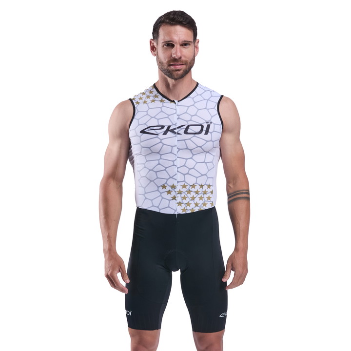 Combinaison triathlon EKOI Racing GRAPHENE sans manches Blanc