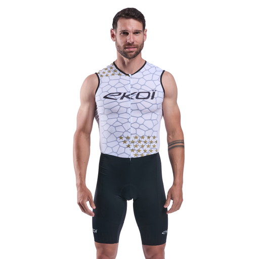 Heldragt triatlon EKOI Racing GRAPHENE uden ærmer Hvid