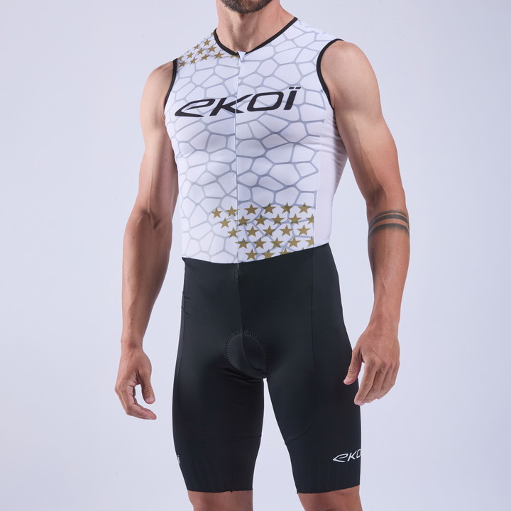 Combinaison triathlon EKOI Racing GRAPHENE sans manches Blanc
