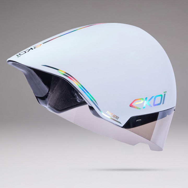 Casque EKOI Racing PURE AERO LTD LINE Cat2 Blanc Holo Silver
