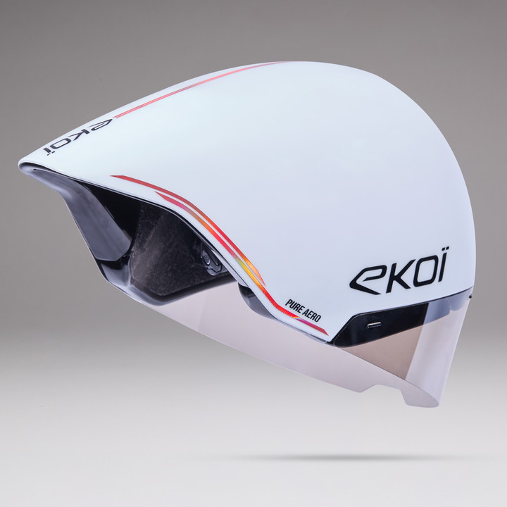 Casque EKOI Racing PURE AERO LTD LINE Cat2 Blanc Holo Rouge